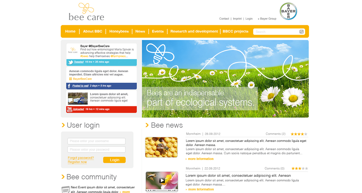 BAYER CROPSCIENCE – BEE CARE WEBSEITE
